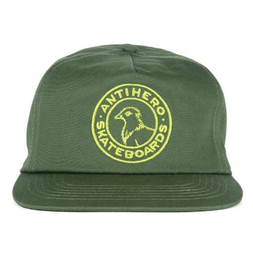 Boné Anti Hero Skateboards Basic Pigeon Round - Verde / Amarelo