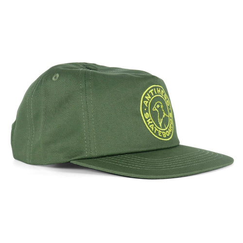 Boné Anti Hero Skateboards Basic Pigeon Round - Verde / Amarelo