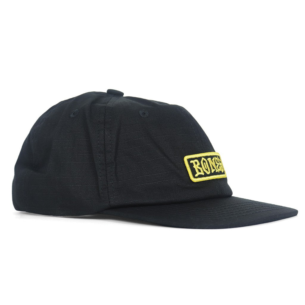 Boné Bones Black e gold 6 panel - Preto / Amarelo