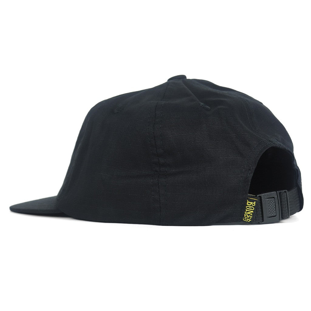 Boné Bones Black e gold 6 panel - Preto / Amarelo