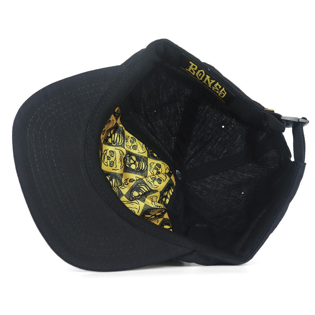 Boné Bones Black e gold 6 panel - Preto / Amarelo