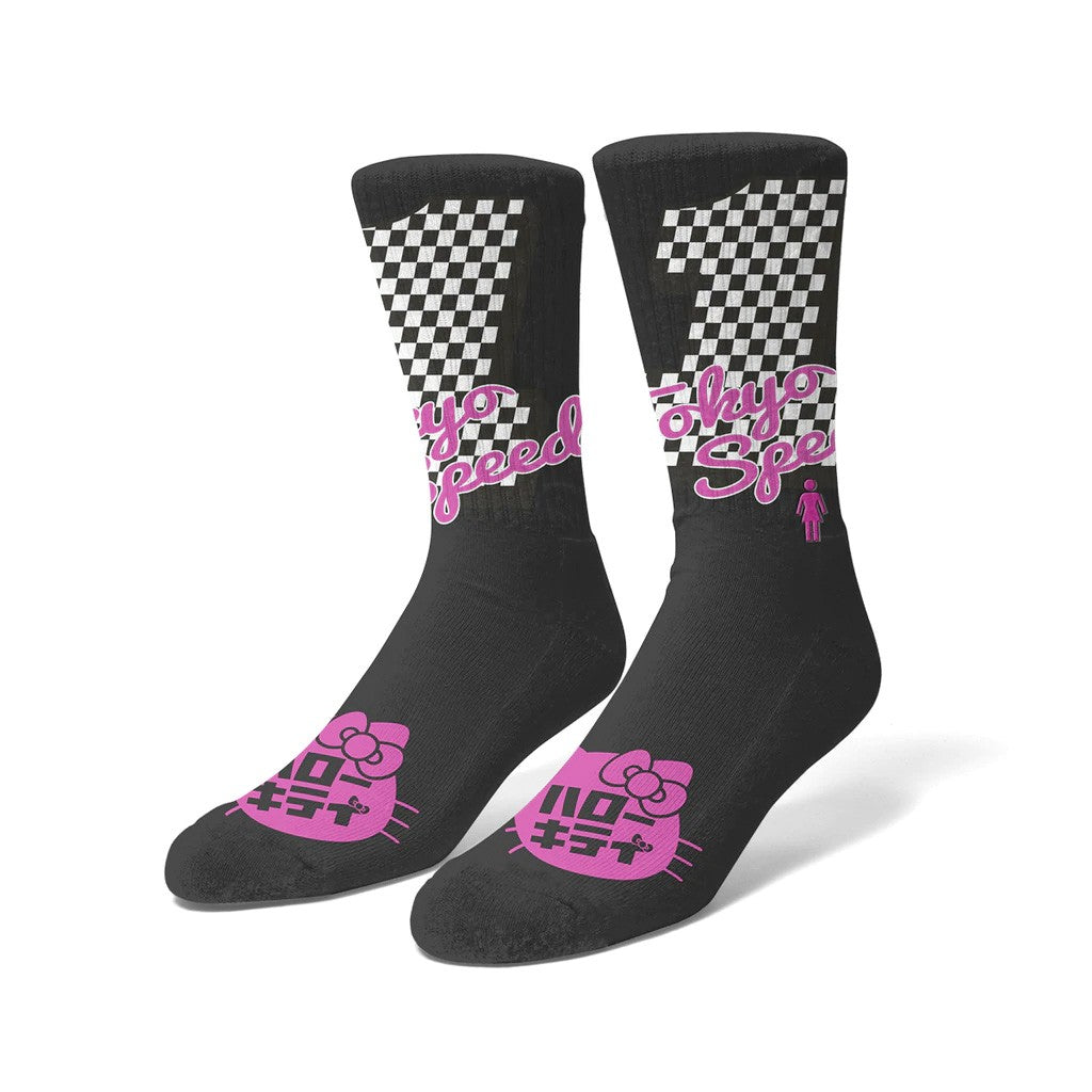 Meia Girl Skateboards Speed - Preta