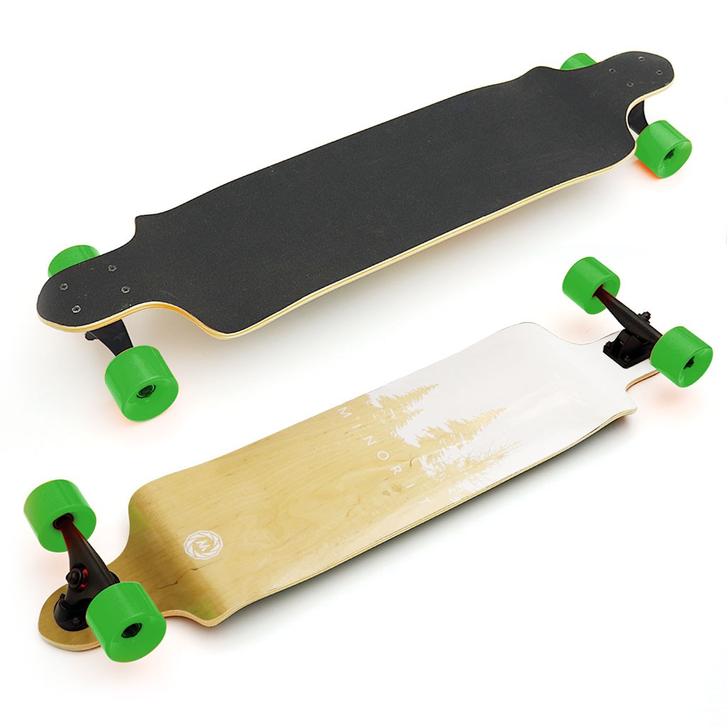 Skate Longboard Multimarca Rebaixado - Branco / Preto / Verde