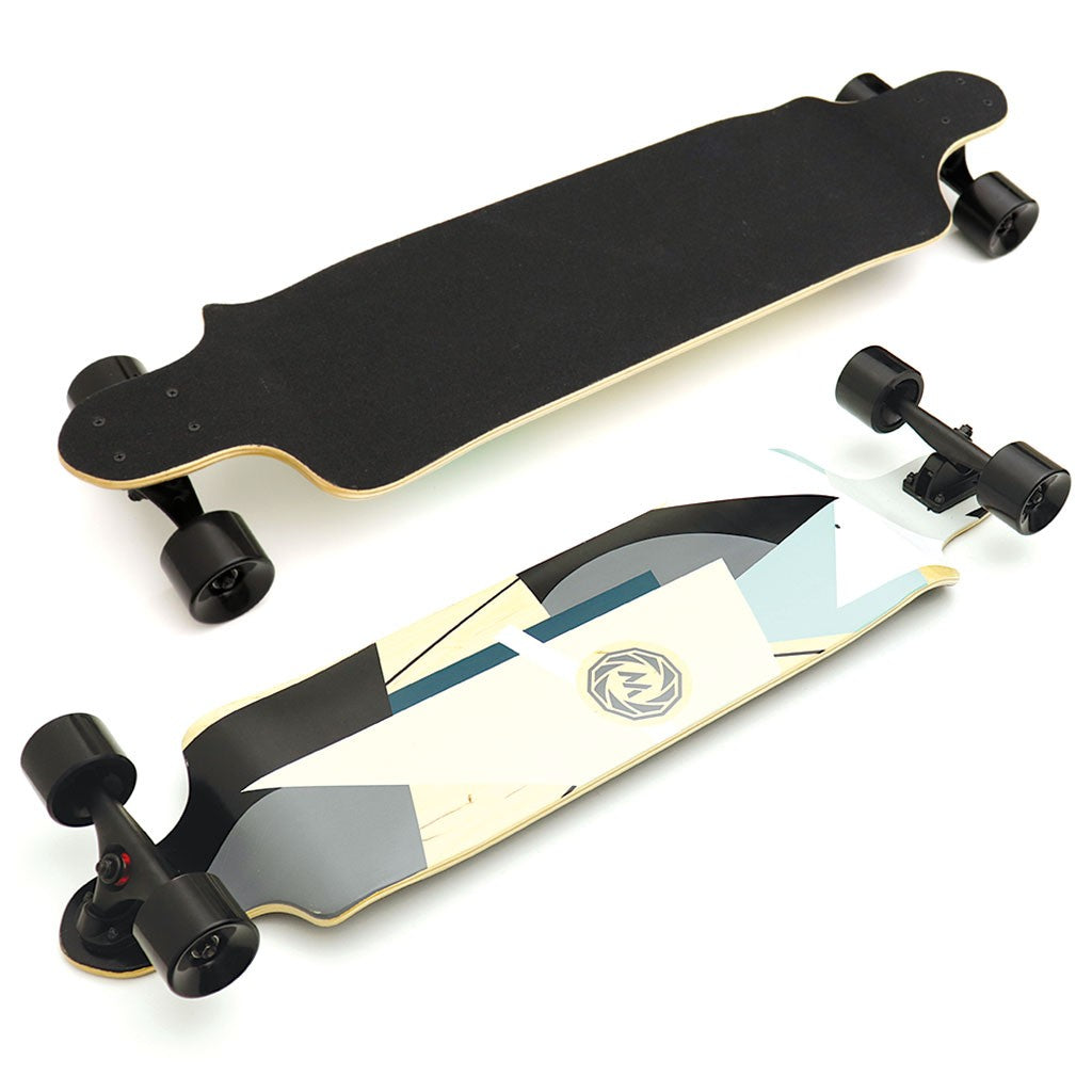 Skate Longboard Multimarca Rebaixado - Bege / Preto / Preto