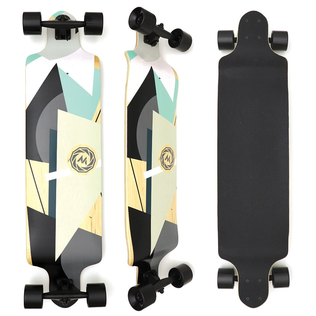 Skate Longboard Multimarca Rebaixado - Bege / Preto / Preto