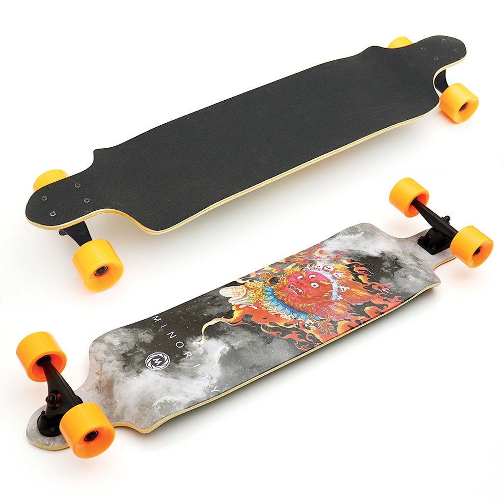 Skate Longboard Multimarca Rebaixado - Cinza / Preto / Laranja