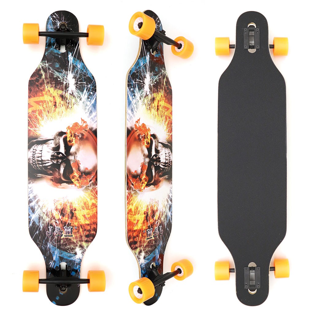 Skate Longboard Multimarca Freeride - Multicolor / Preto / Laranja