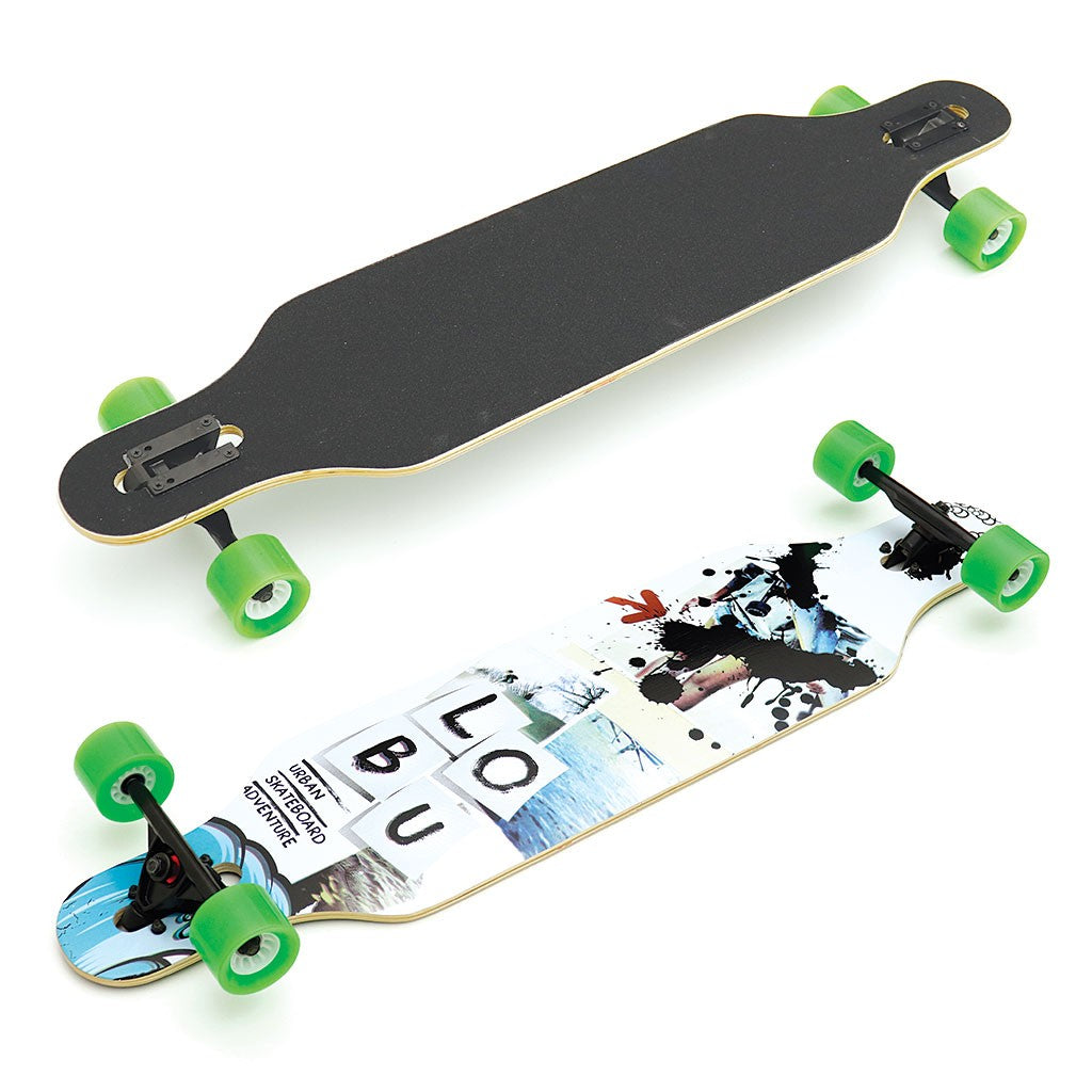 Skate Longboard Multimarca Freeride - Branco / Preto / Verde