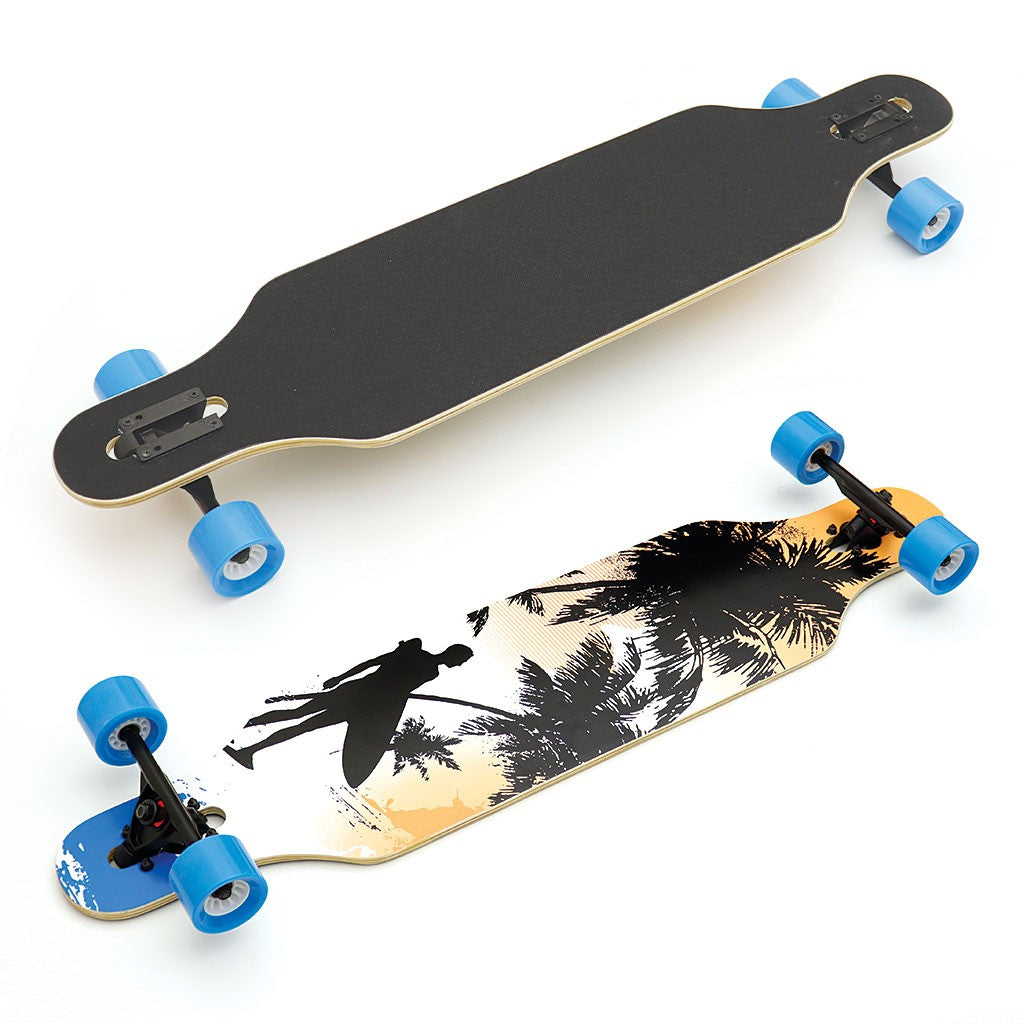 Skate Longboard Multimarca Freeride - Laranja / Preto / Azul