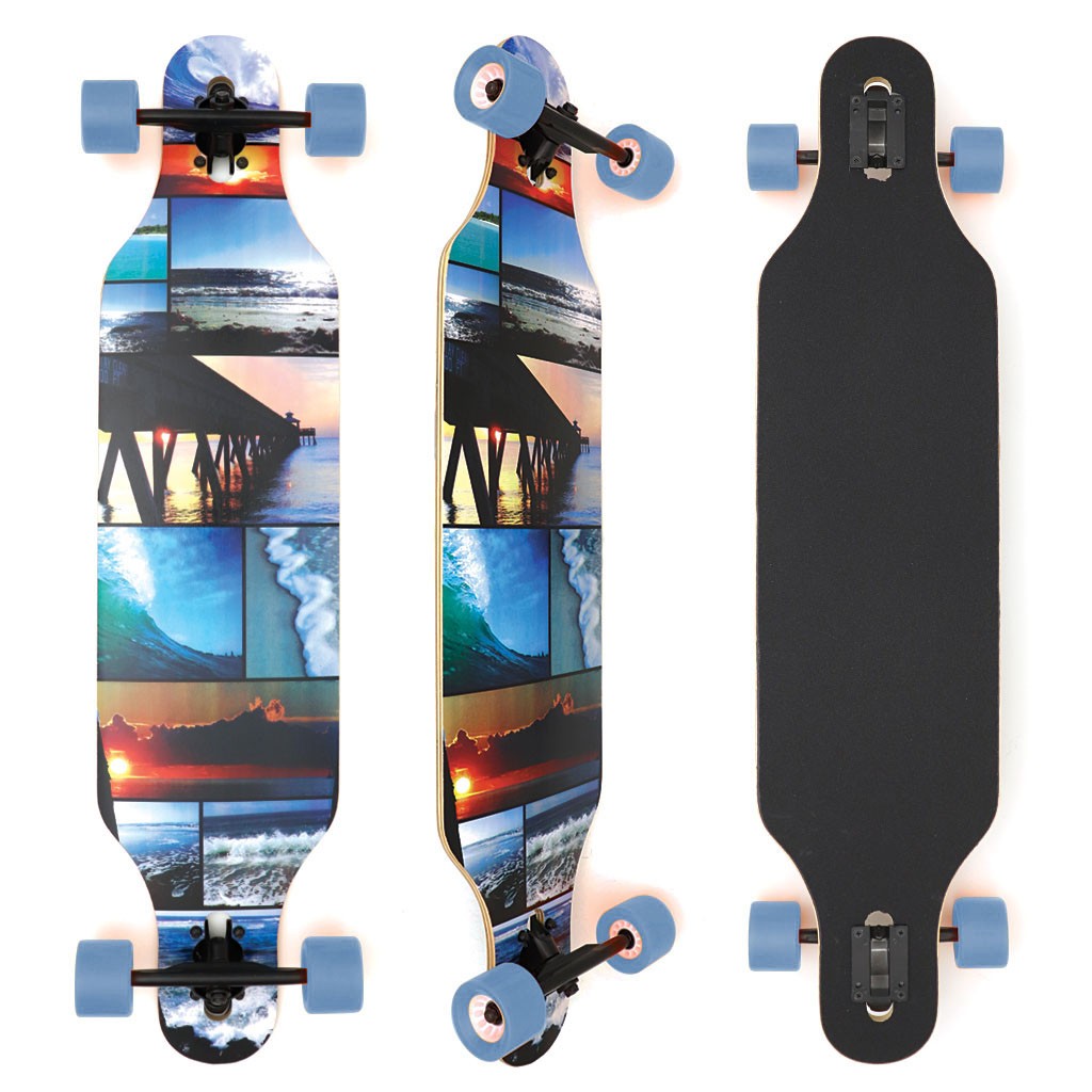 Skate Longboard Multimarca Freeride - Azul / Preto / Azul
