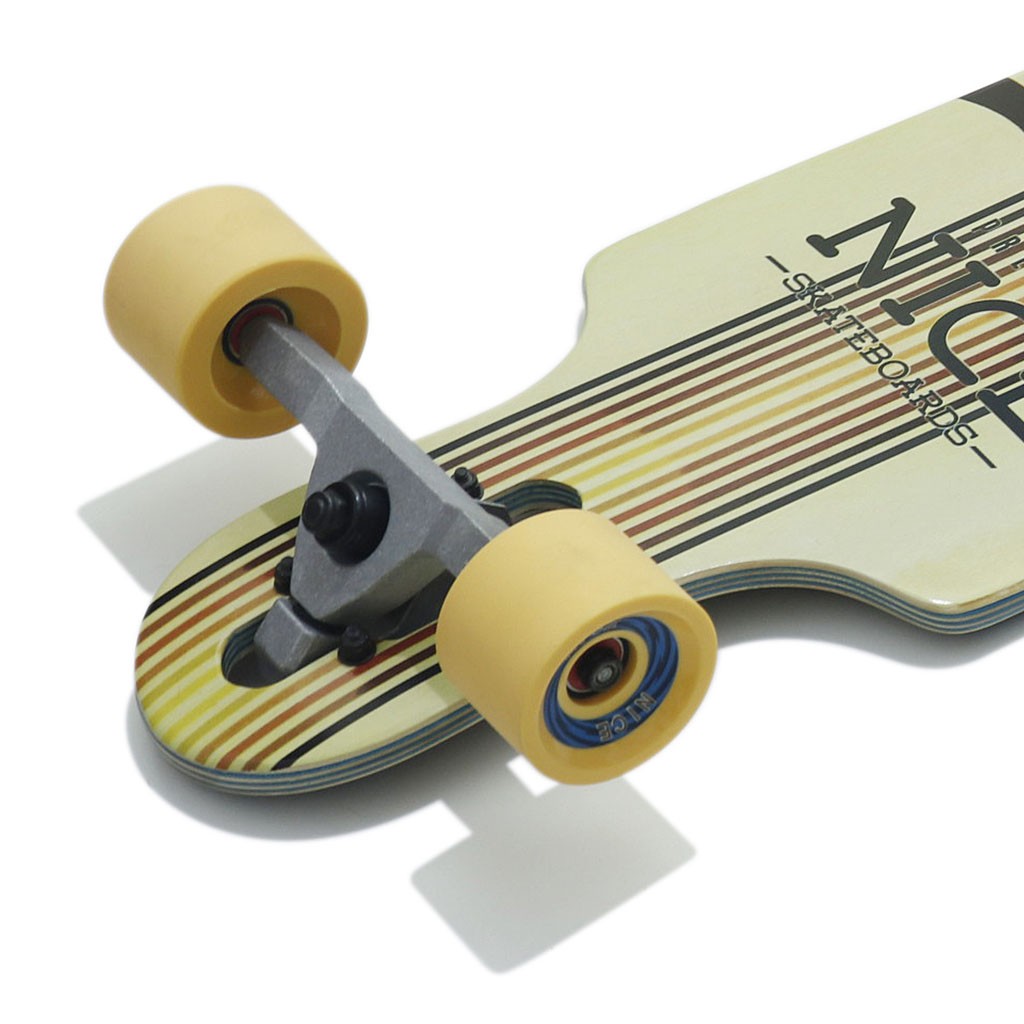 Skate Longboard Nice Skateboards Alaia Twin - Bege / Laranja