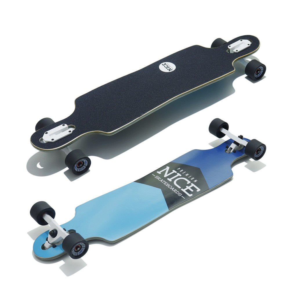 Skate Longboard Nice Skateboards Point Twin - Azul / Preto