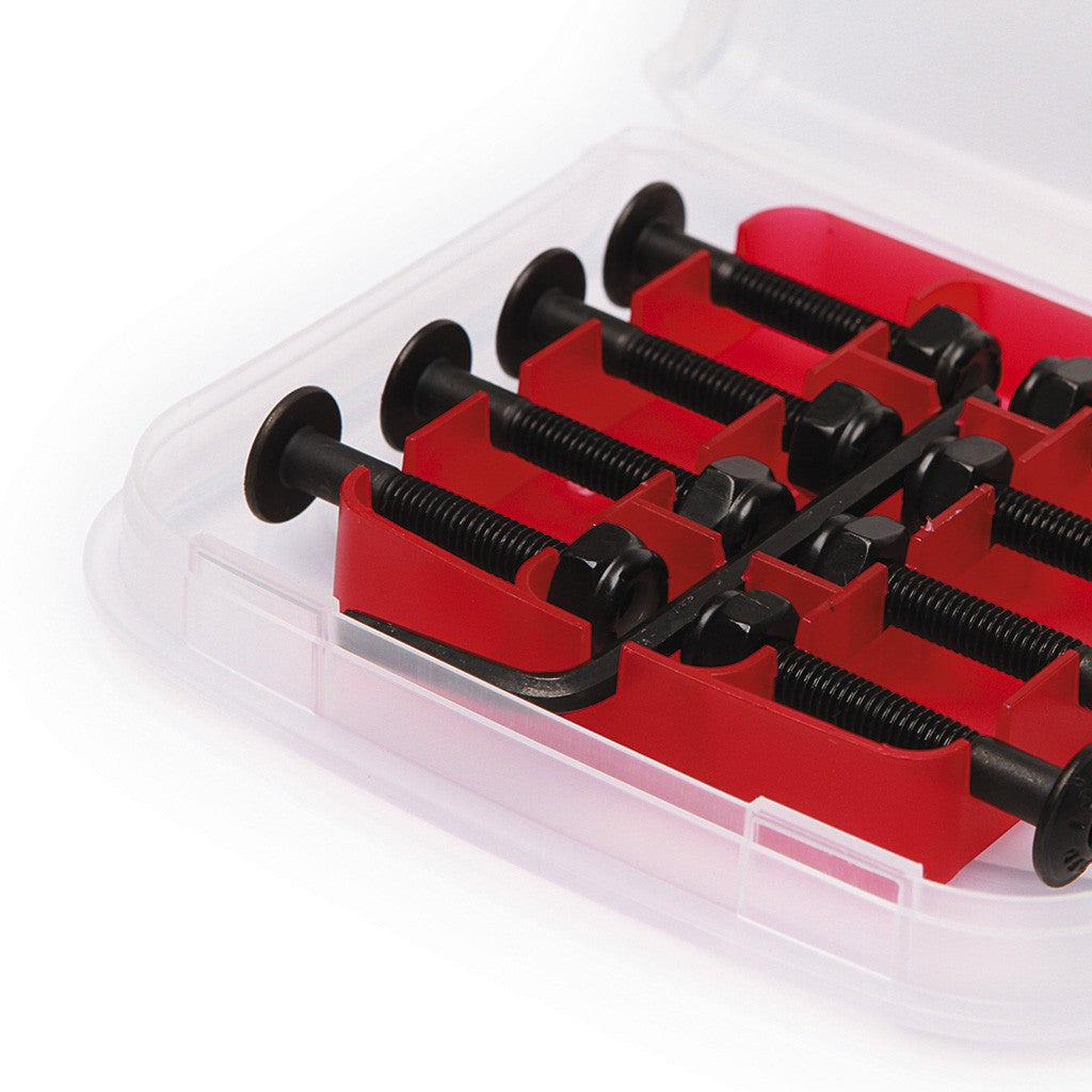 Parafuso de base Loaded Boards Hardware 1.25 Inch - Preto / Vermelho