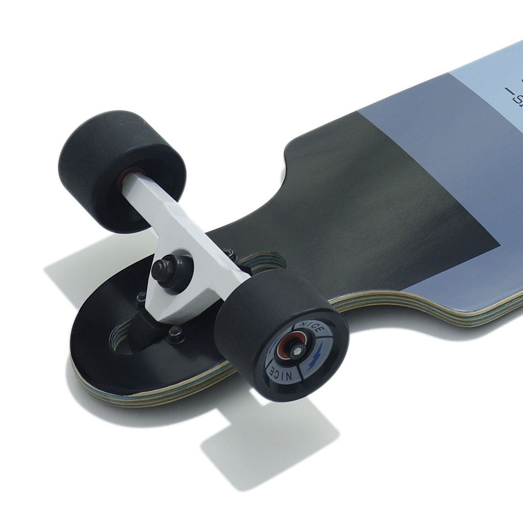 Skate Longboard Nice Skateboards Square Twin - Azul / Branco / Preto