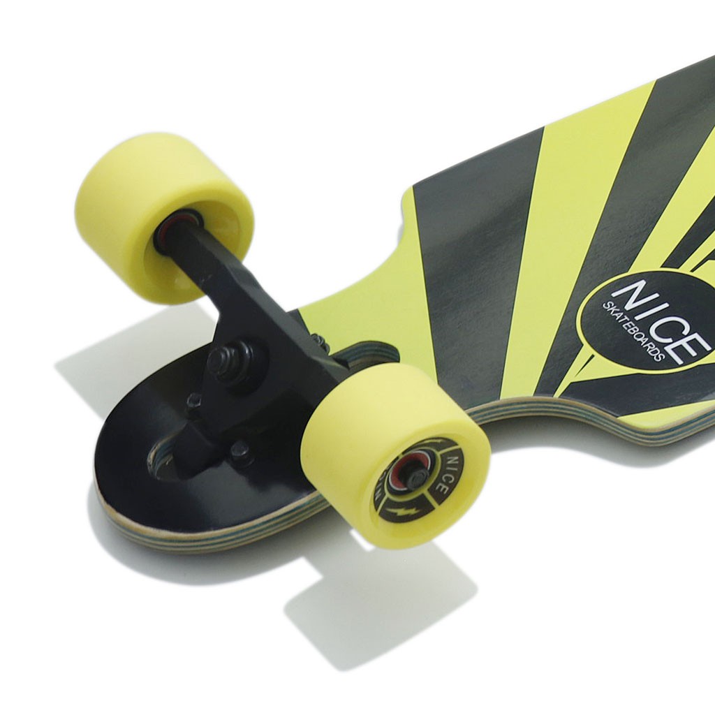 Skate Longboard Nice Skateboards Tunnel Twin - Preto / Amarelo