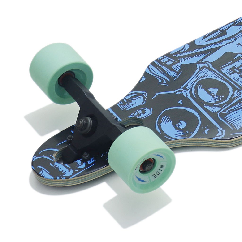 Skate Longboard Nice Skateboards Beatbox Direcional - Preto / Azul / Verde