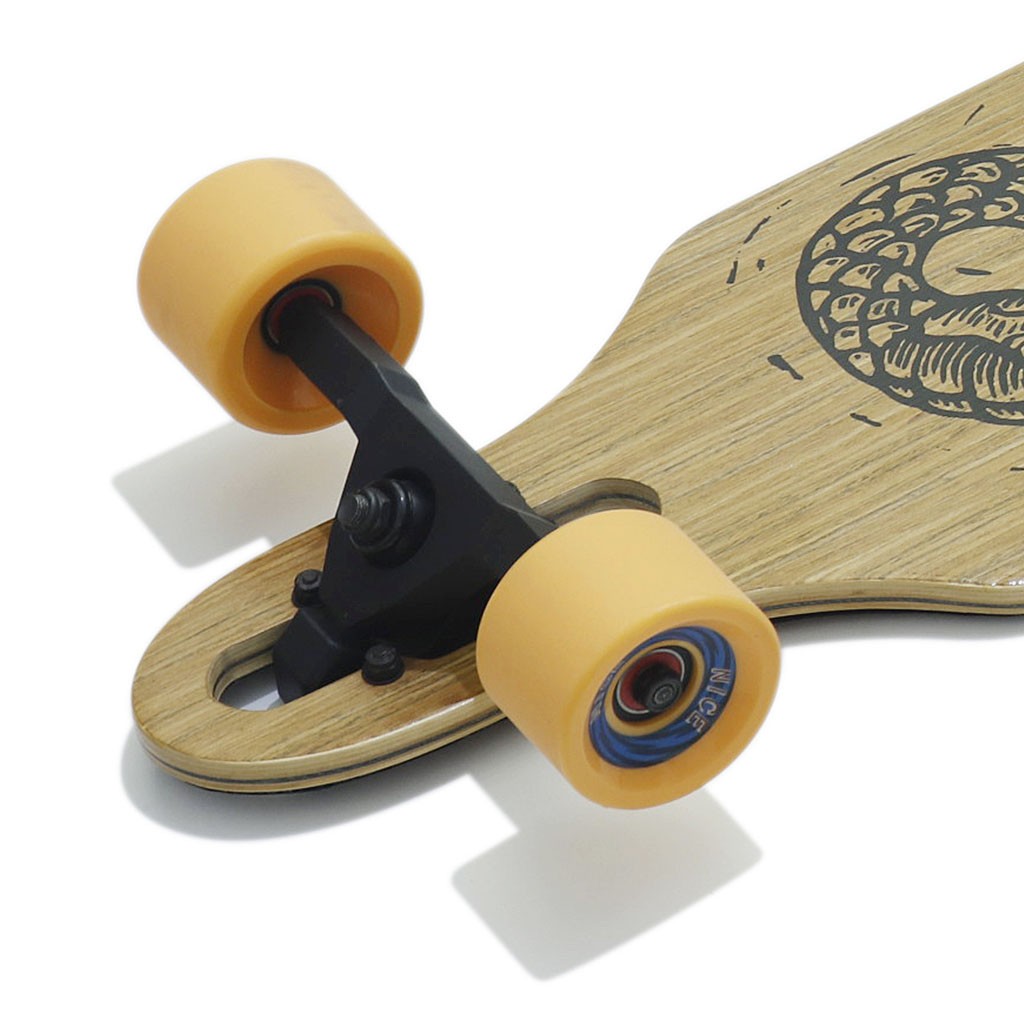 Skate Longboard Nice Skateboards Snakeoil Direcional - Marrom / Preto / Laranja