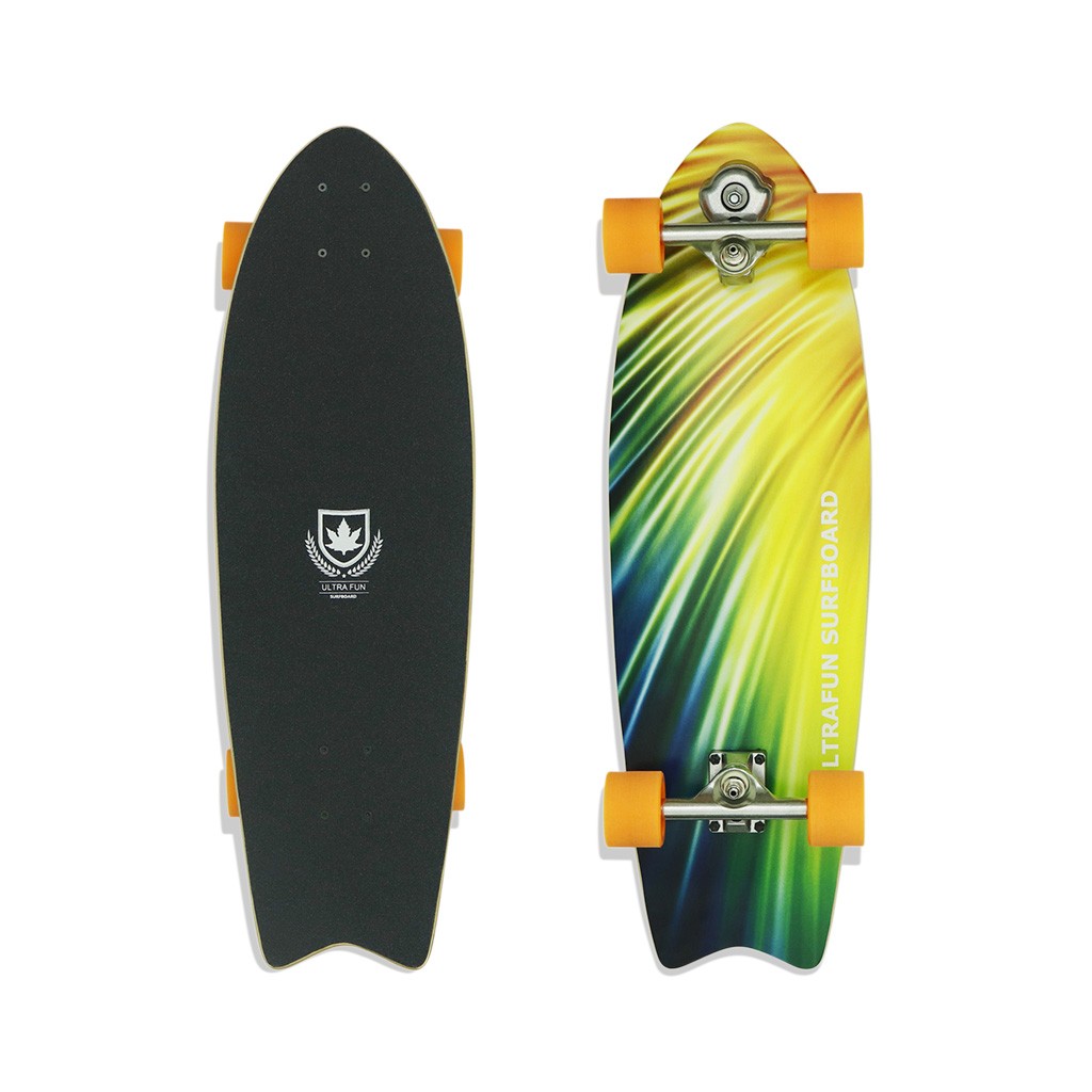 Skate Longboard Multimarca Skate Simulador 32 Lights - Azul / Laranja / Azul