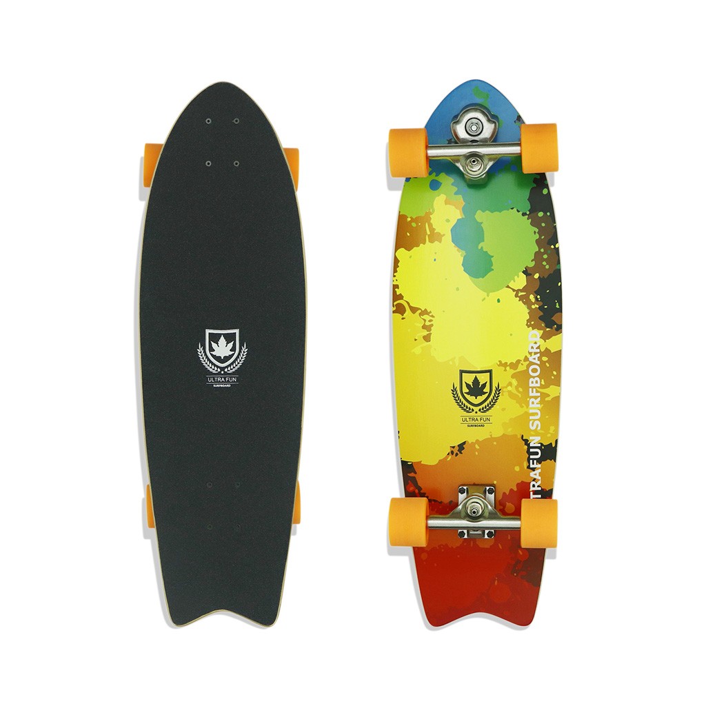 Skate Longboard Multimarca Skate Simulador 32 Splate - Verde / Laranja / Vermelho