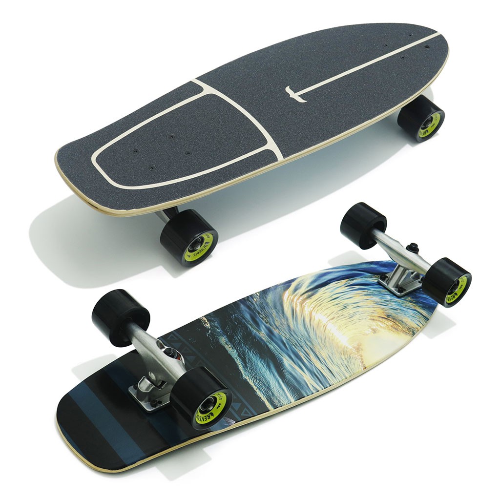 Skate Longboard Multimarca Skate Simulador 30 Wave - Azul / Preto