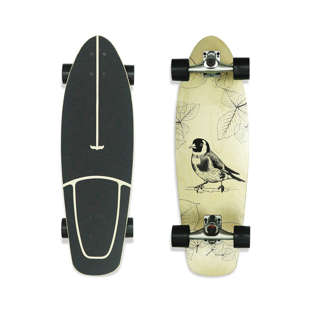 Skate Longboard Multimarca Skate Simulador 30 Bird - Bege / Preto