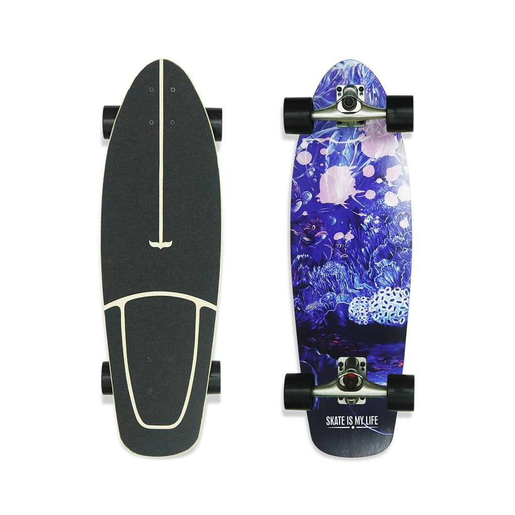 Skate Longboard Multimarca Skate Simulador 30 Deep sea - Azul / Preto