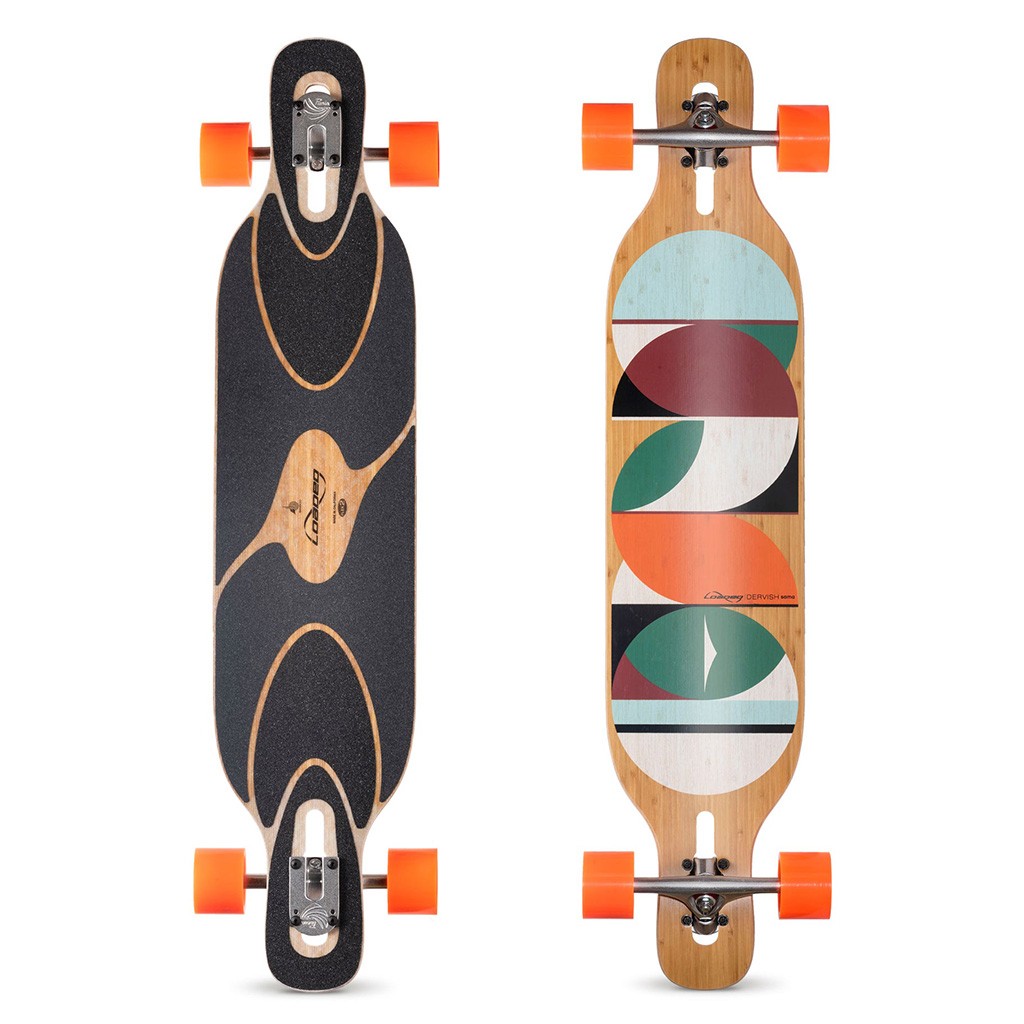 Skate Longboard Loaded Boards Dervish Sama Flex 2 - Bege / Laranja