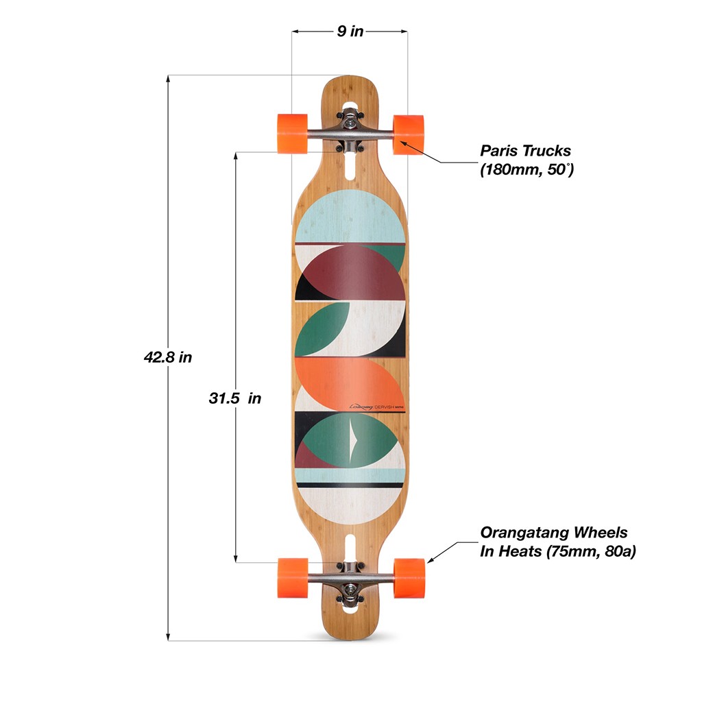 Skate Longboard Loaded Boards Dervish Sama Flex 2 - Bege / Laranja