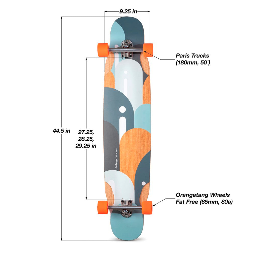 Skate Longboard Loaded Boards Mata Hari - Bege / Laranja