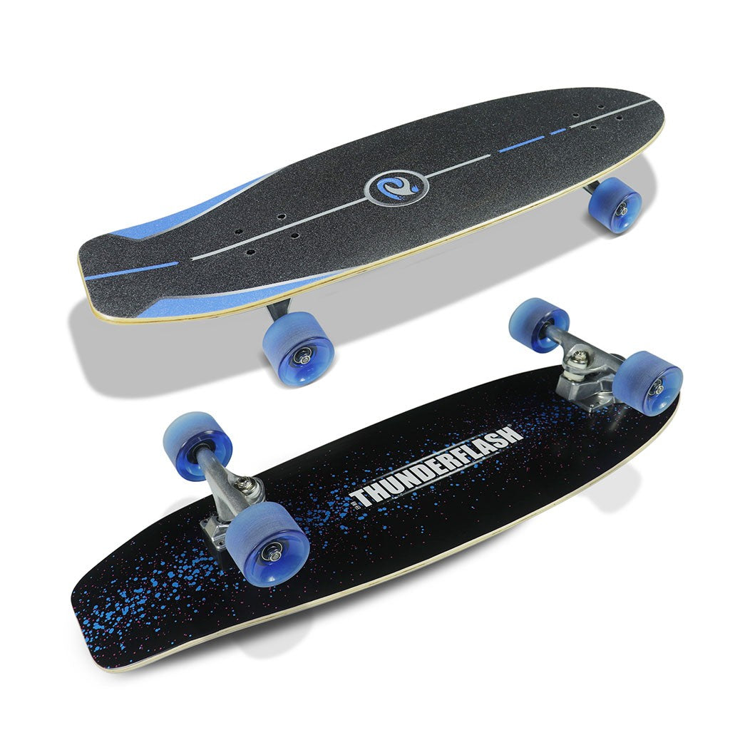 Skate Longboard Multimarca Skate Simulador 33 Thunderflash - Preto / Azul