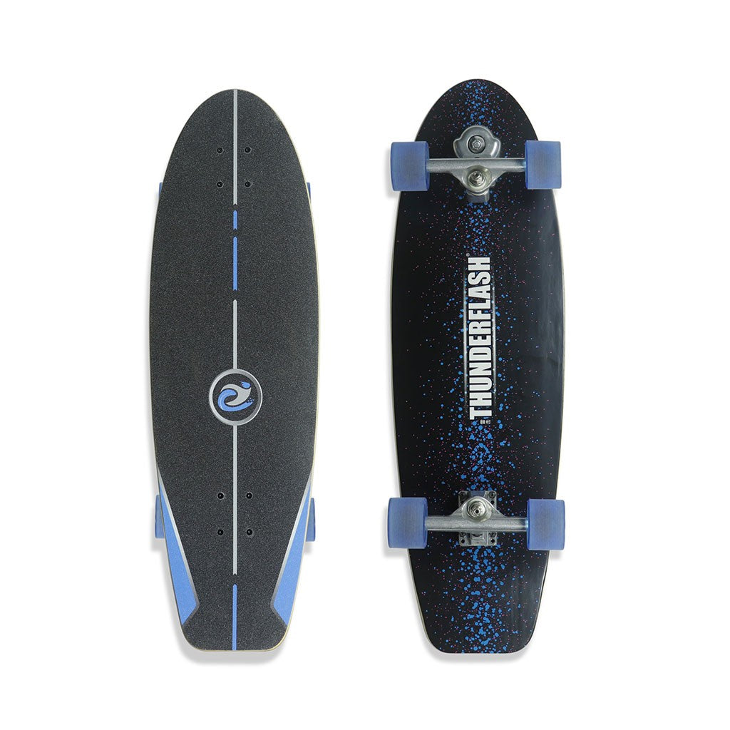 Skate Longboard Multimarca Skate Simulador 33 Thunderflash - Preto / Azul