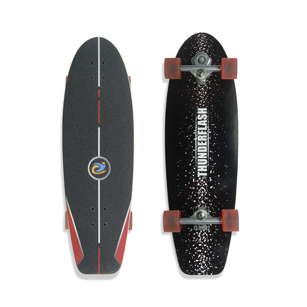 Skate Longboard Multimarca Skate Simulador 33 Thunderflash - Preto / Vermelho