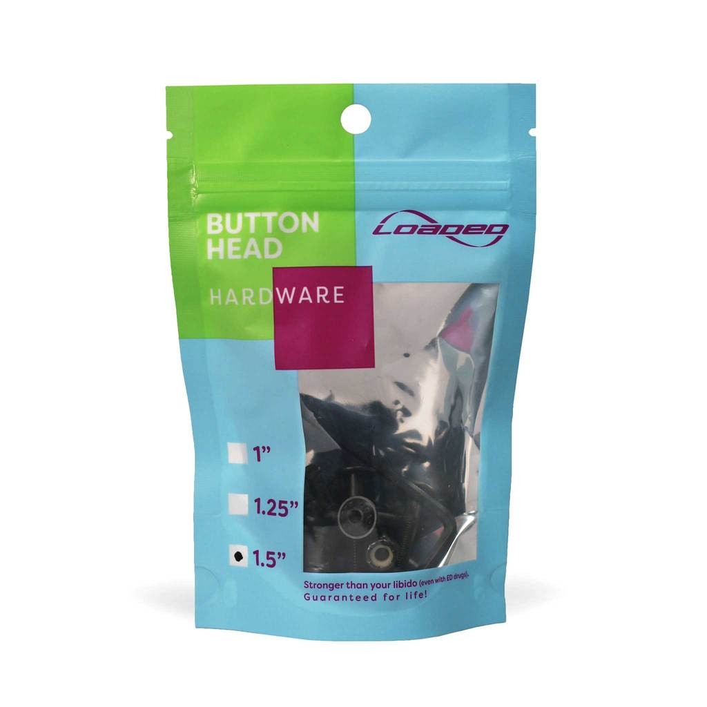 Parafuso de base Loaded Boards Button Head 1.5 Inch - Preto