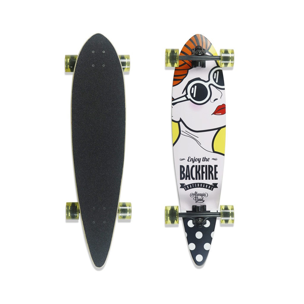 Skate Longboard Multimarca Pintail 36 Backfire - Branco / Preto / Vermelho