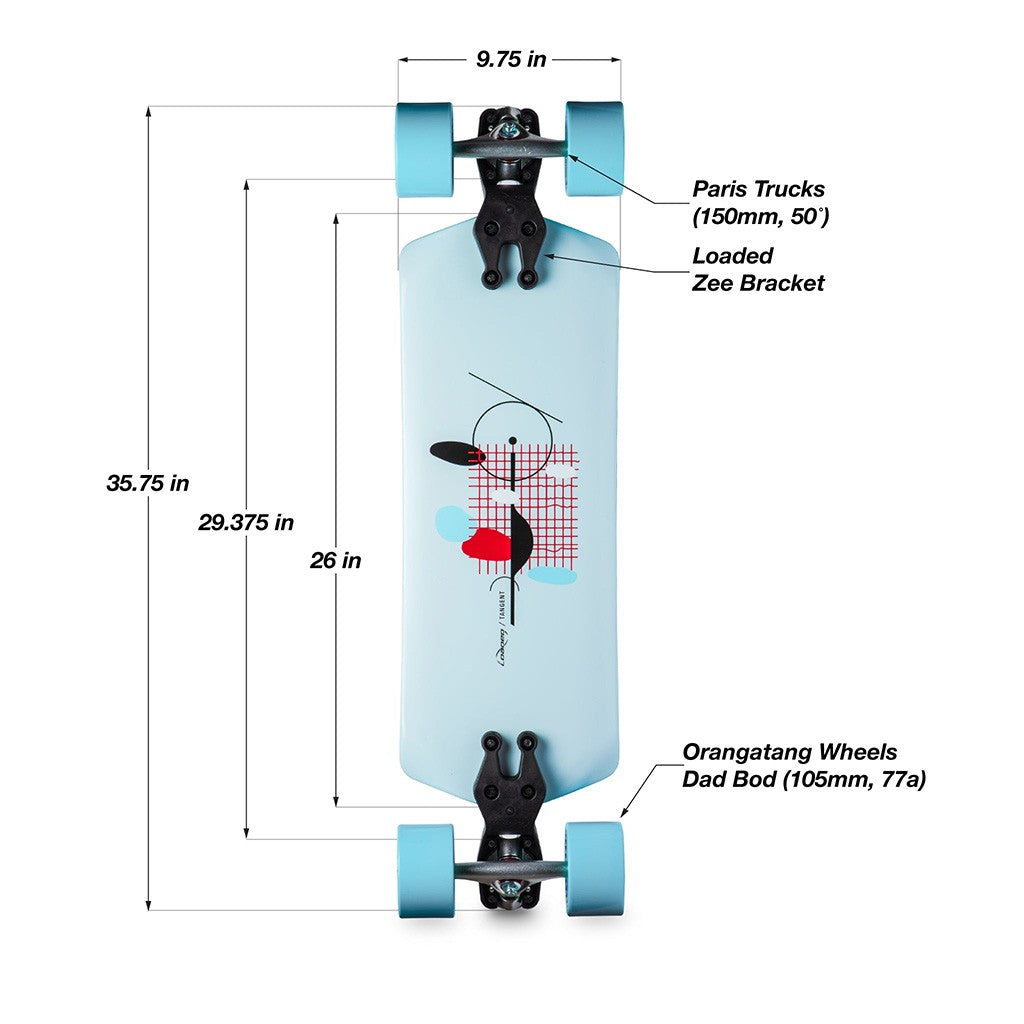 Skate Longboard Loaded Boards Loaded Tangent 35 75 - Azul