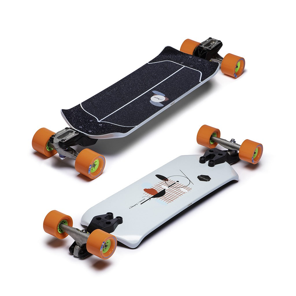 Skate Longboard Loaded Boards Tangent Surfskate Edition CX - Azul / Laranja