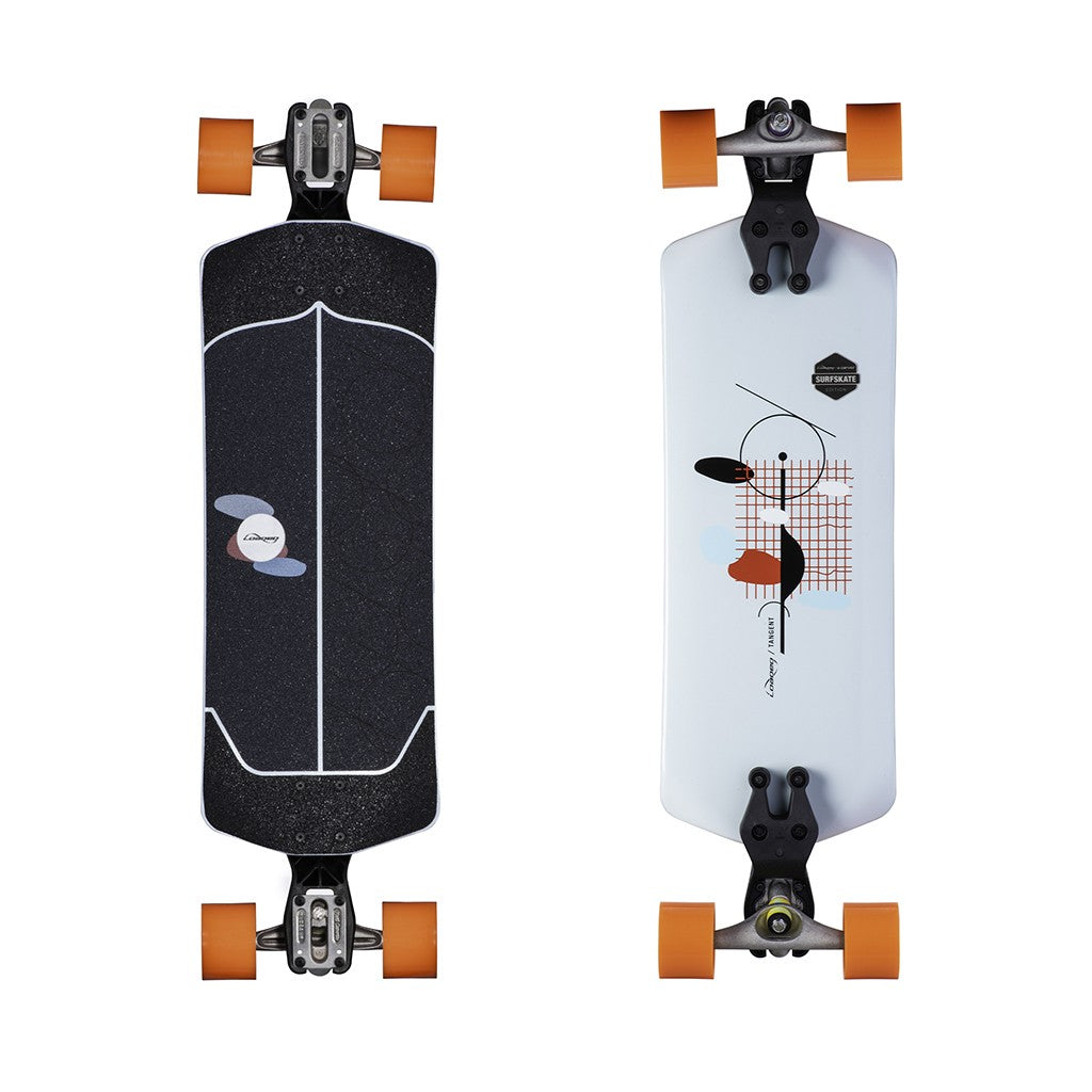 Skate Longboard Loaded Boards Tangent Surfskate Edition CX - Azul / Laranja