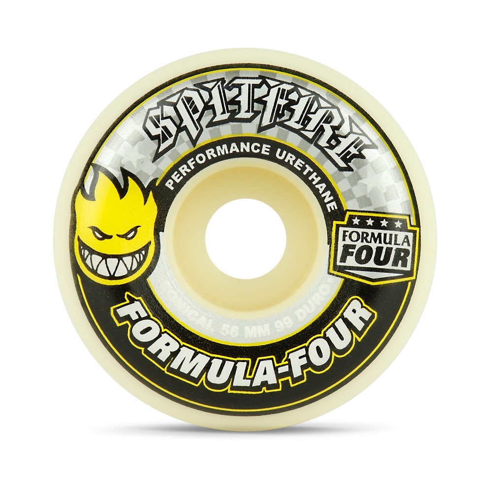 Roda Spitfire Wheels Conical Formula Four 56MM - 99DU - Branco / Preto / Cinza / Amarelo