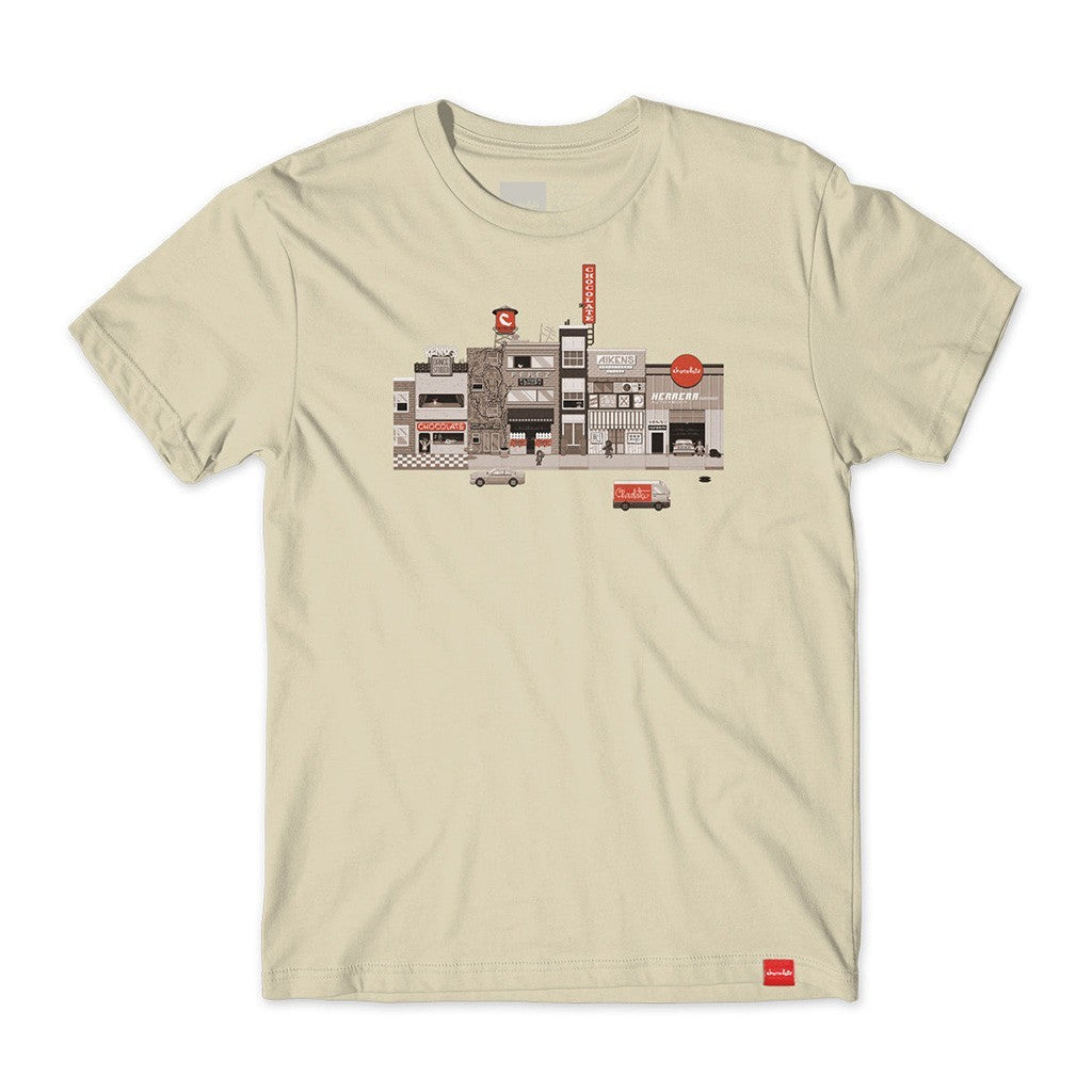 Camiseta Chocolate Skateboards Pixel City - Bege