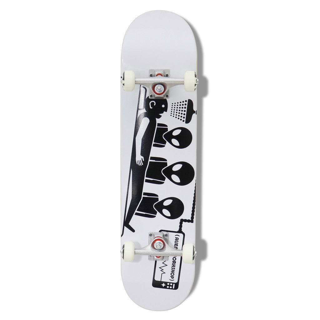 Skate Completo Alien Workshop Abduction - Branco / Preto