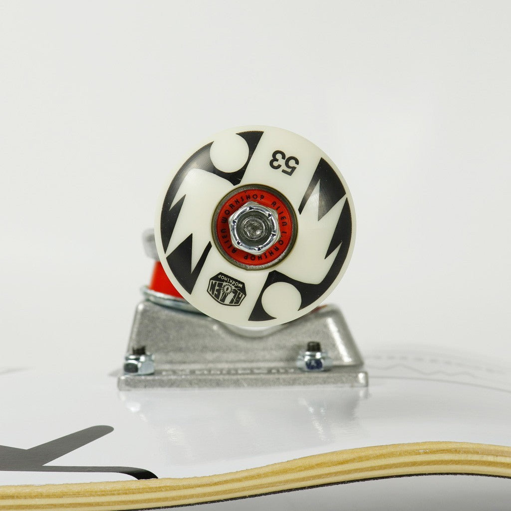 Skate Completo Alien Workshop Abduction - Branco / Preto