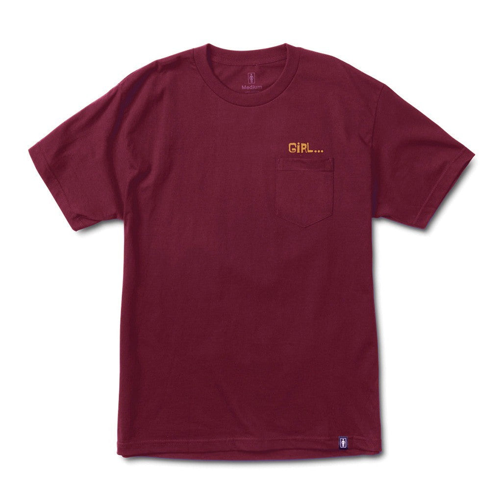 Camiseta Girl Skateboards Etcetera Pocket - Bordô