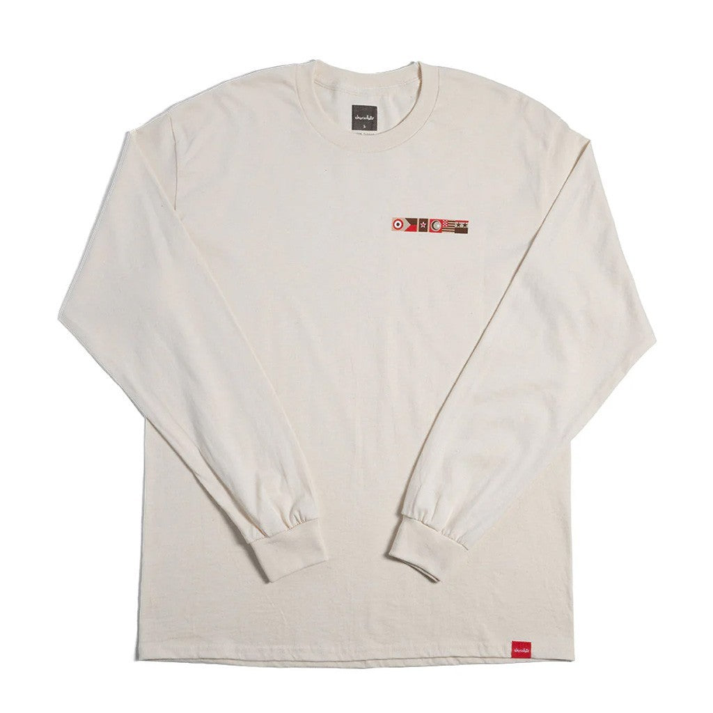 Camiseta manga longa Chocolate Skateboards Flyin the flag - Bege
