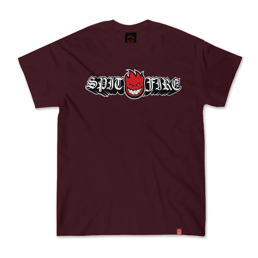 Camiseta Spitfire Wheels Old E Drop Big Head - Bordô