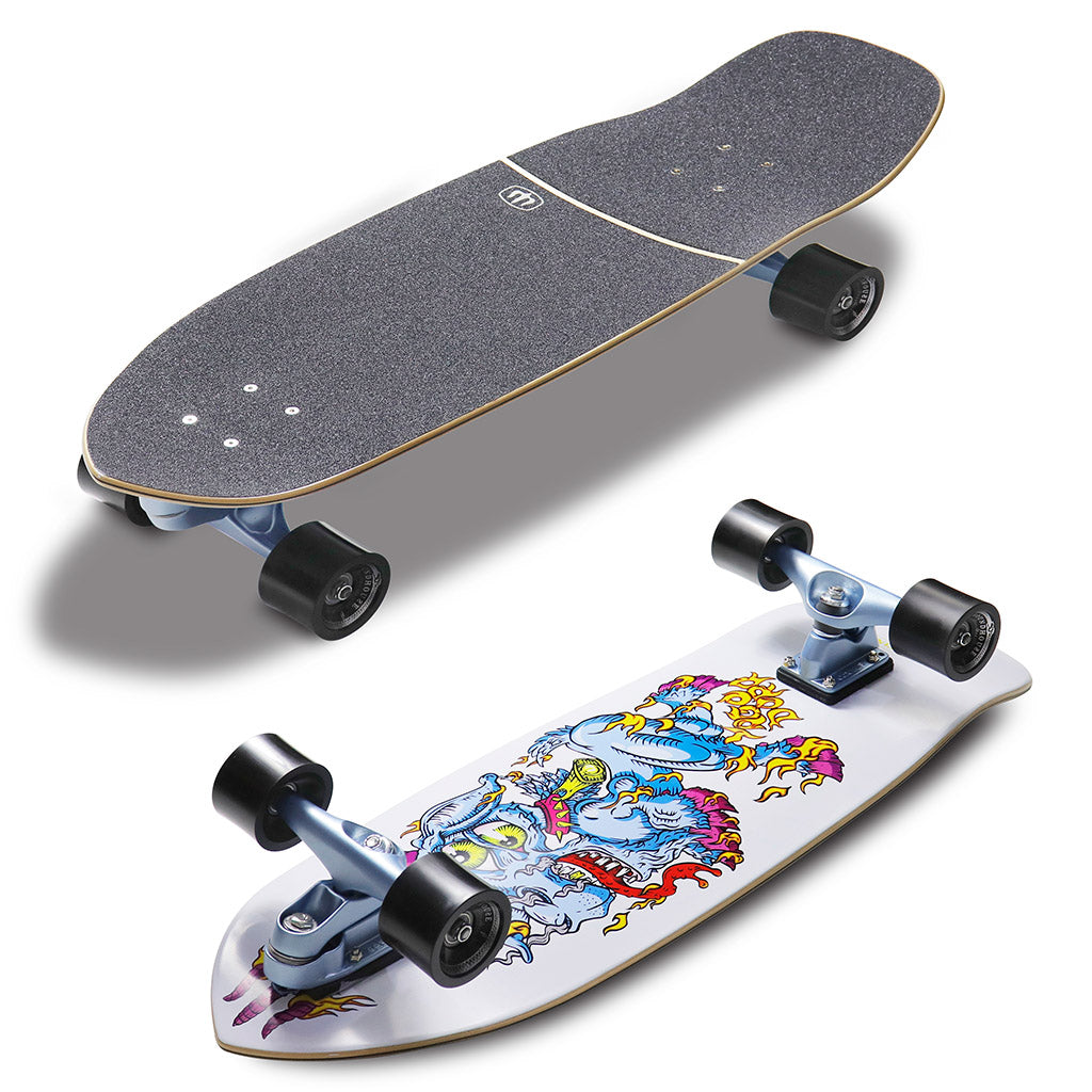 Skate Longboard Carver Yago Fire Goat Surfskate C7 - Branco