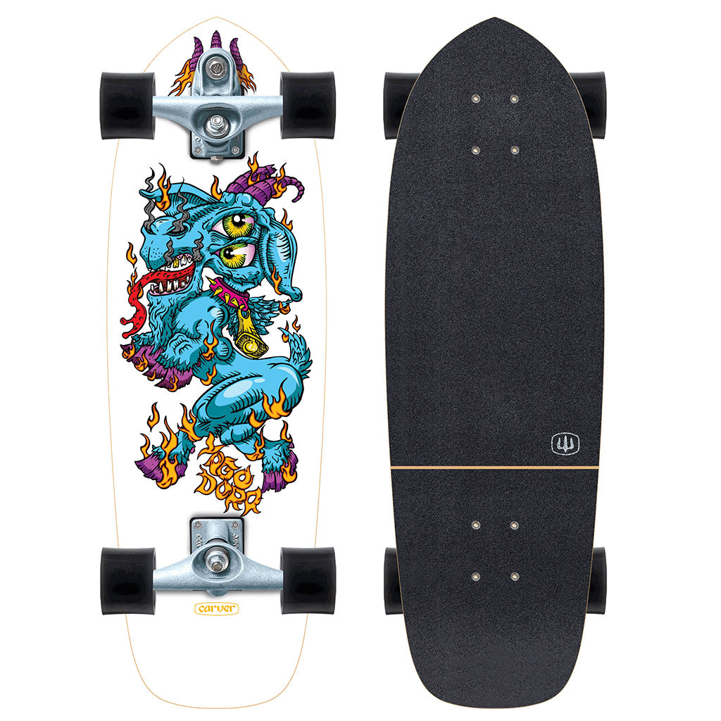Skate Longboard Carver Yago Fire Goat Surfskate C7 - Branco