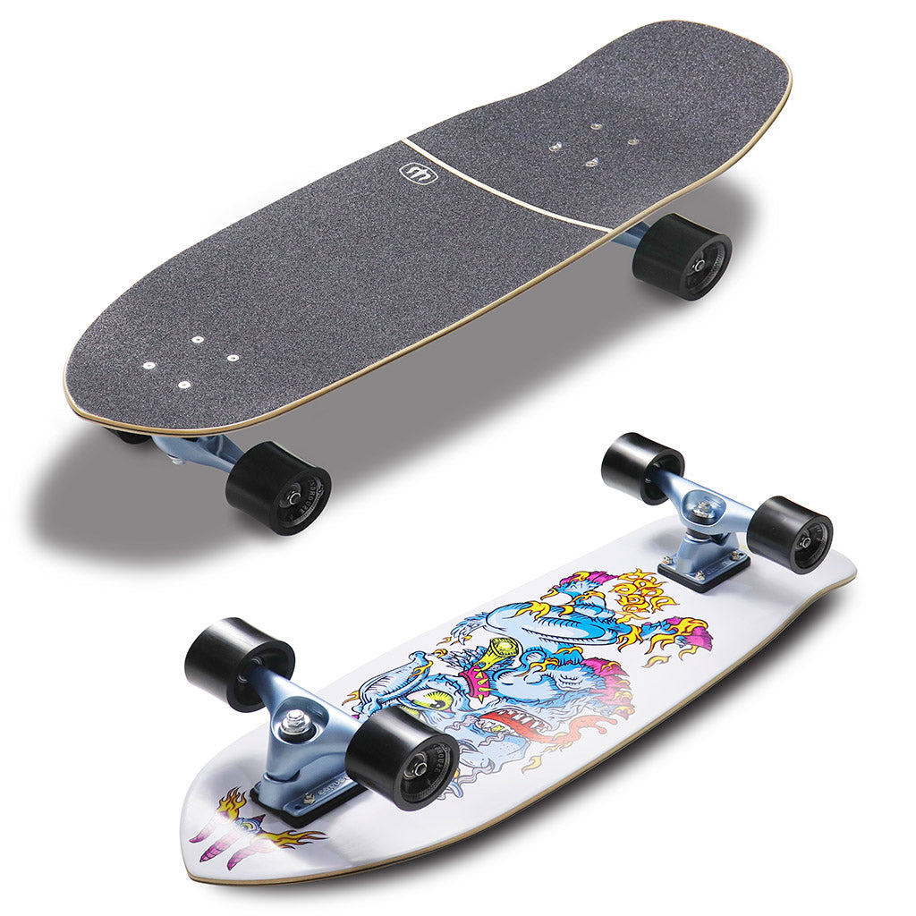 Skate Longboard Carver Yago Fire Goat Surfskate CX - Branco