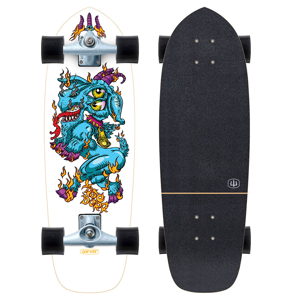 Skate Longboard Carver Yago Fire Goat Surfskate CX - Branco