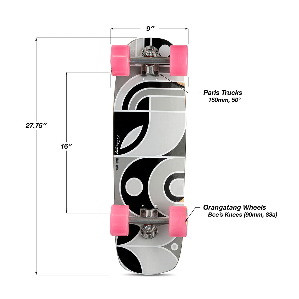 Skate Longboard Loaded Boards Loaded Ballona Rumblebee Orca - Cinza