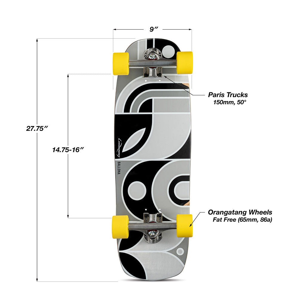 Skate Longboard Loaded Boards Loaded Ballona Orca - Cinza